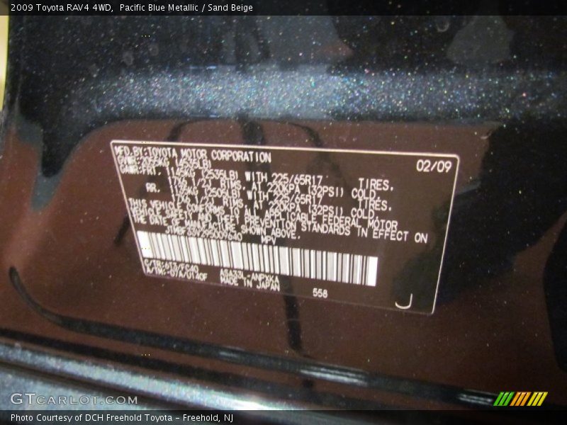 Pacific Blue Metallic / Sand Beige 2009 Toyota RAV4 4WD
