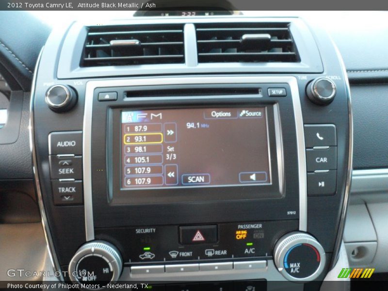 Attitude Black Metallic / Ash 2012 Toyota Camry LE
