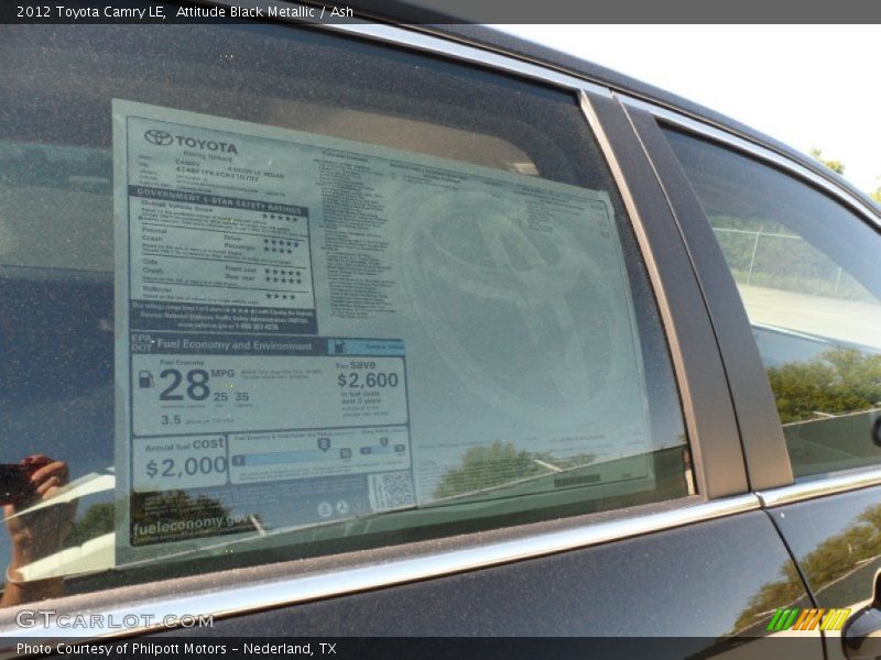 Attitude Black Metallic / Ash 2012 Toyota Camry LE