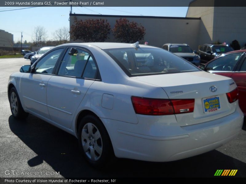 Powder White Pearl / Camel 2009 Hyundai Sonata GLS