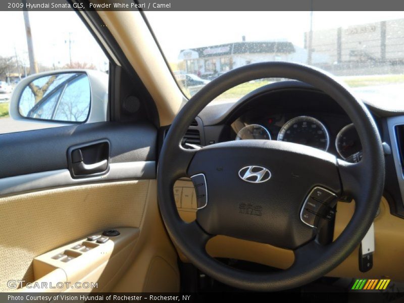 Powder White Pearl / Camel 2009 Hyundai Sonata GLS