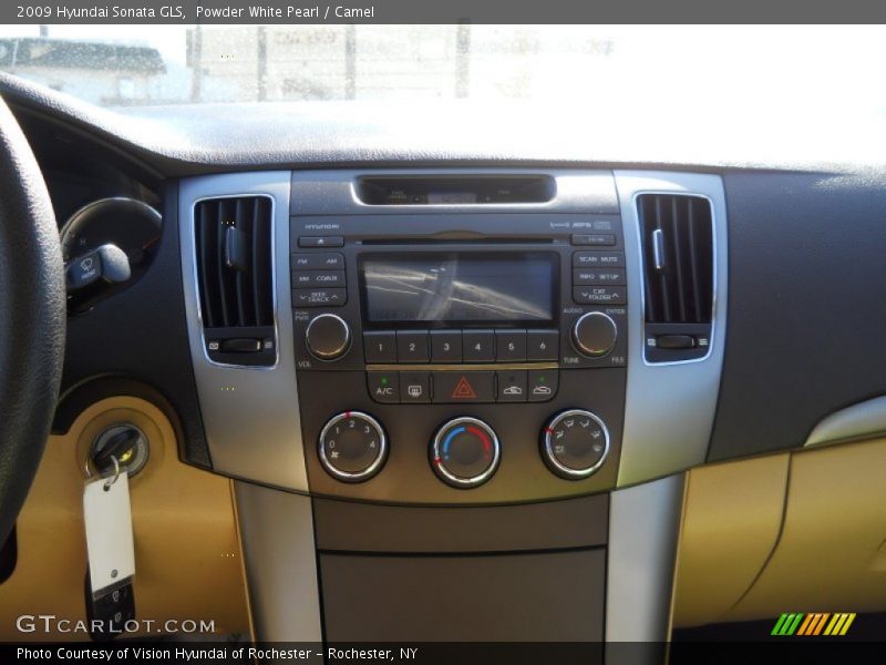 Powder White Pearl / Camel 2009 Hyundai Sonata GLS