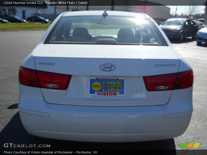 Powder White Pearl / Camel 2009 Hyundai Sonata GLS
