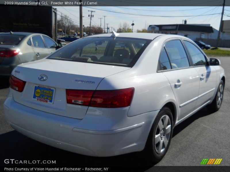 Powder White Pearl / Camel 2009 Hyundai Sonata GLS