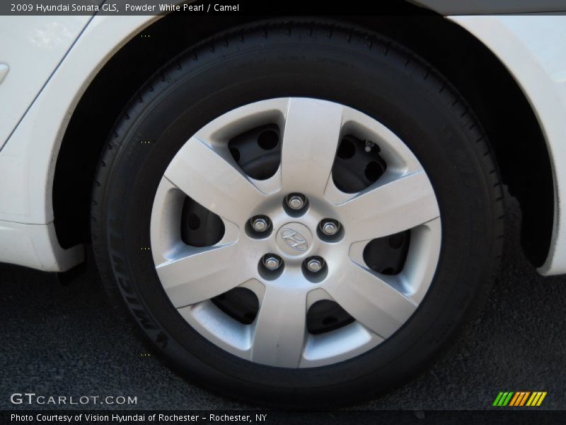 Powder White Pearl / Camel 2009 Hyundai Sonata GLS