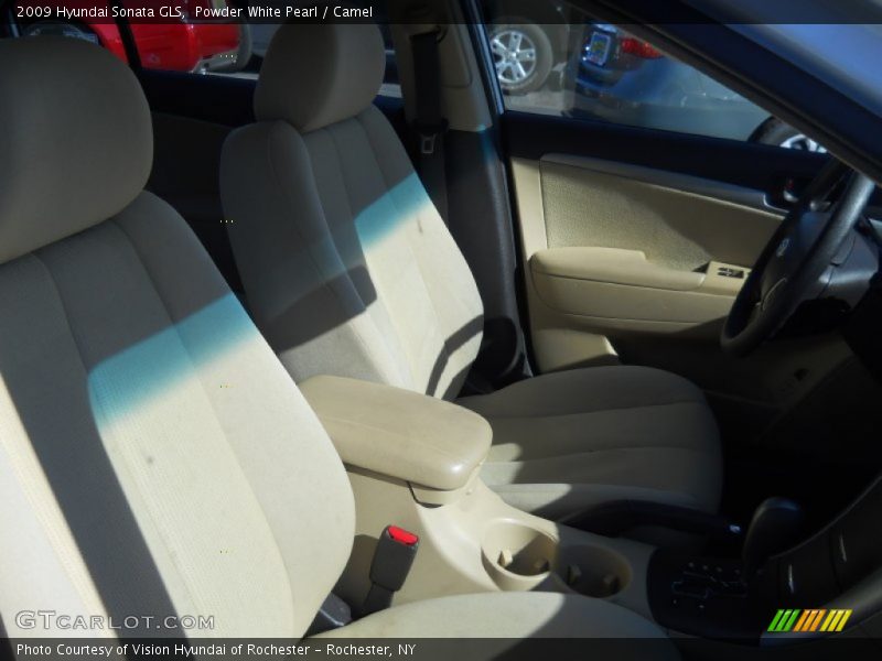 Powder White Pearl / Camel 2009 Hyundai Sonata GLS