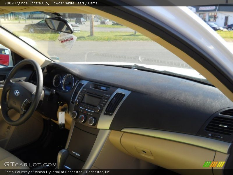 Powder White Pearl / Camel 2009 Hyundai Sonata GLS