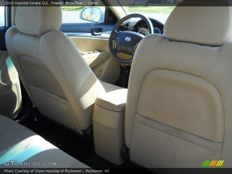 Powder White Pearl / Camel 2009 Hyundai Sonata GLS