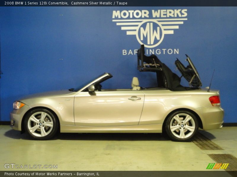 Cashmere Silver Metallic / Taupe 2008 BMW 1 Series 128i Convertible