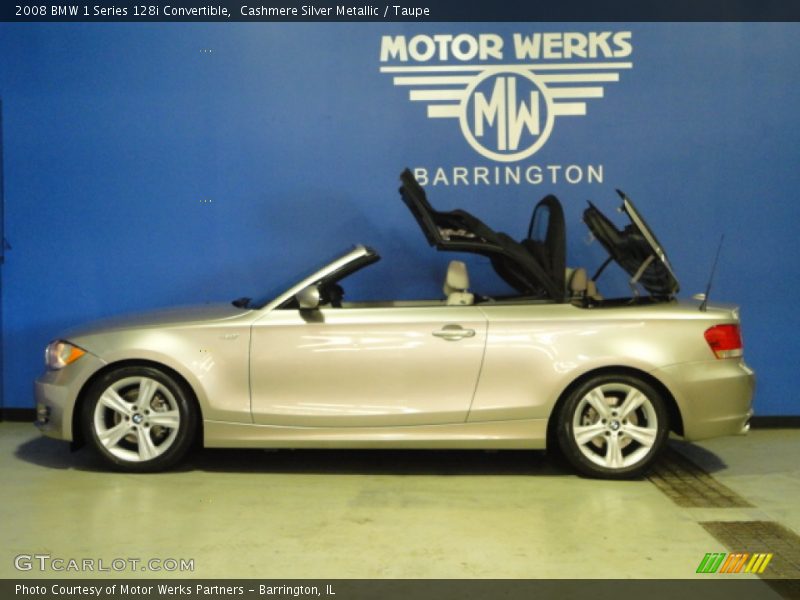 Cashmere Silver Metallic / Taupe 2008 BMW 1 Series 128i Convertible