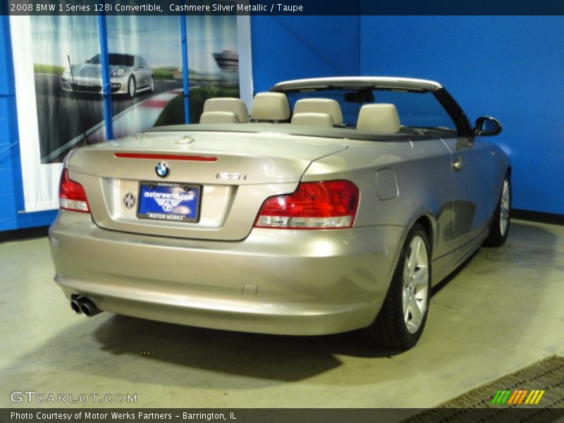 Cashmere Silver Metallic / Taupe 2008 BMW 1 Series 128i Convertible