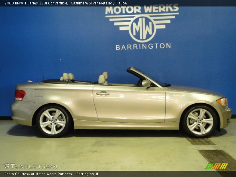 Cashmere Silver Metallic / Taupe 2008 BMW 1 Series 128i Convertible