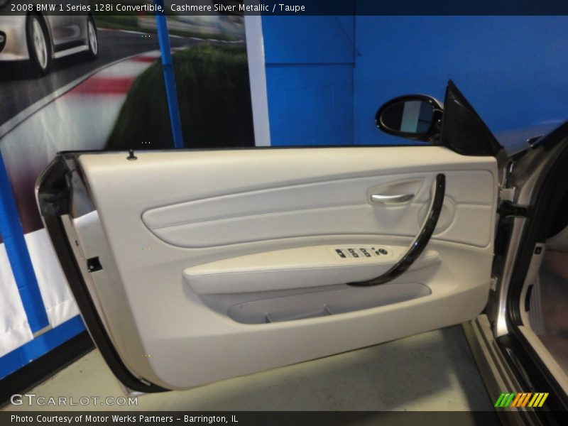 Cashmere Silver Metallic / Taupe 2008 BMW 1 Series 128i Convertible