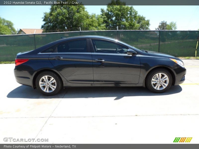 Pacific Blue Pearl / Gray 2012 Hyundai Sonata GLS