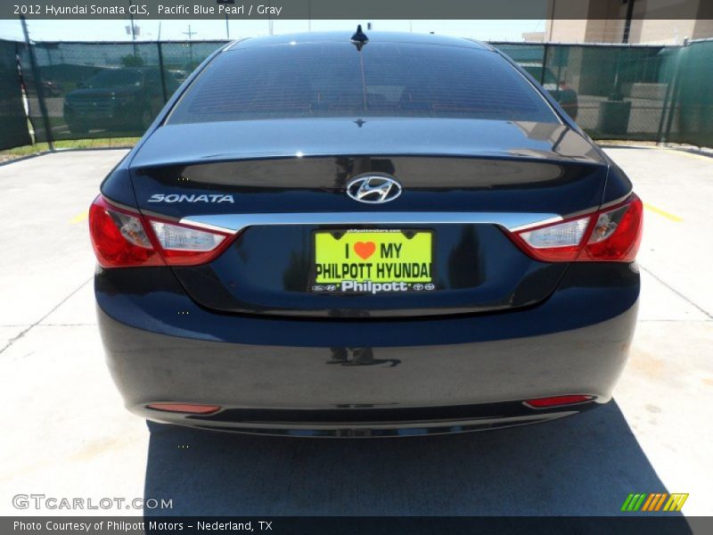 Pacific Blue Pearl / Gray 2012 Hyundai Sonata GLS
