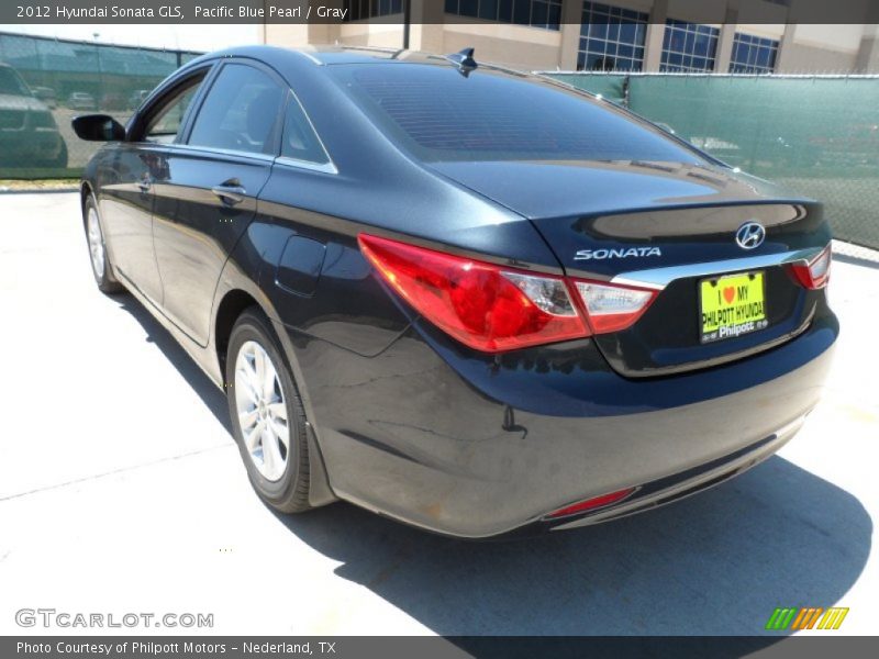 Pacific Blue Pearl / Gray 2012 Hyundai Sonata GLS