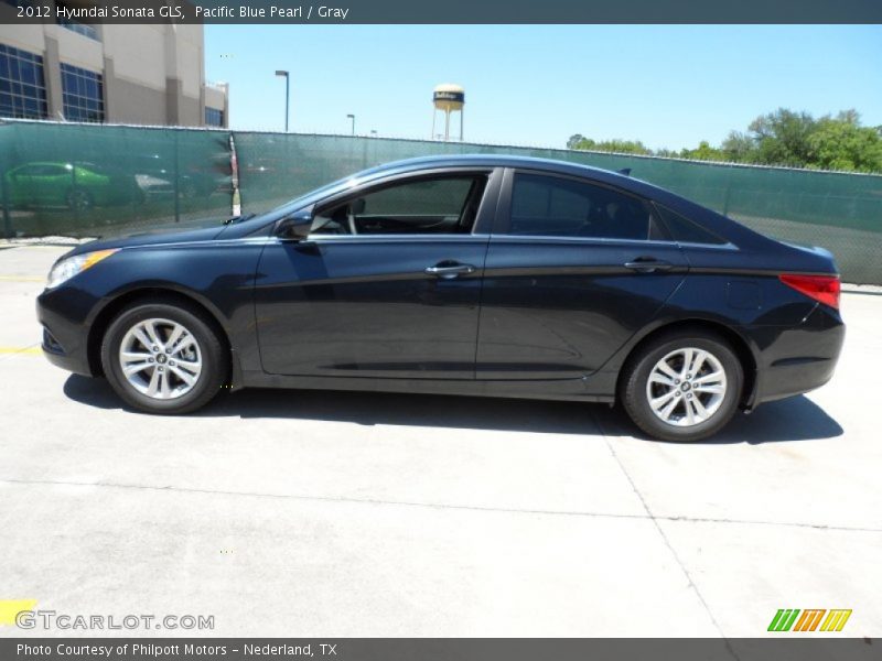 Pacific Blue Pearl / Gray 2012 Hyundai Sonata GLS