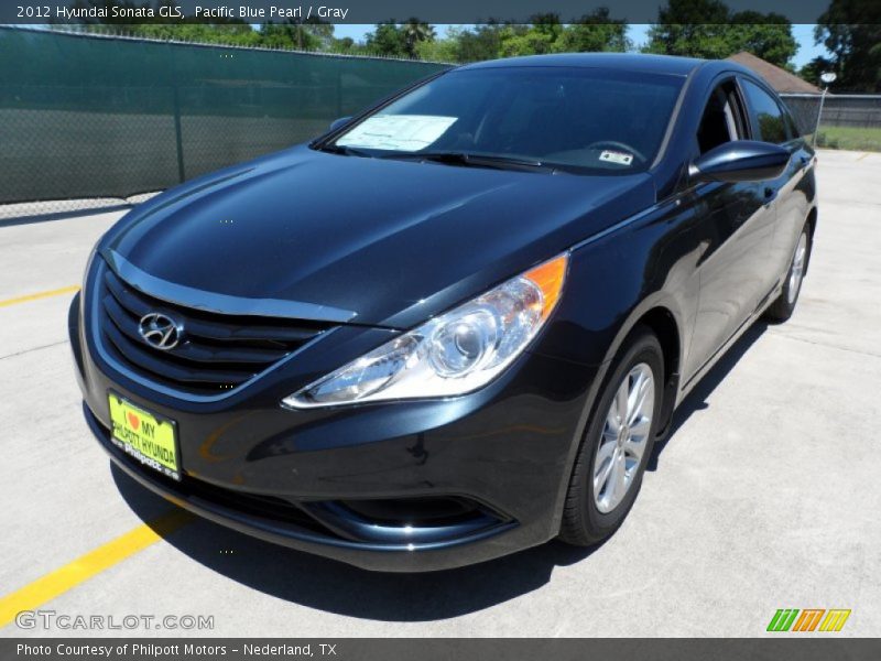 Pacific Blue Pearl / Gray 2012 Hyundai Sonata GLS