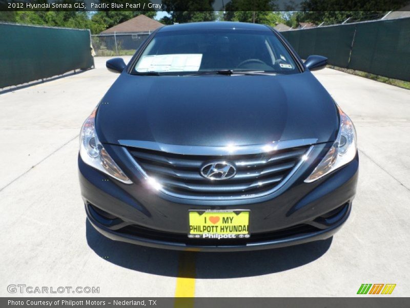 Pacific Blue Pearl / Gray 2012 Hyundai Sonata GLS