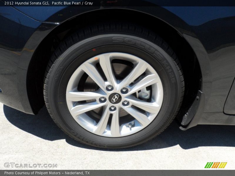 Pacific Blue Pearl / Gray 2012 Hyundai Sonata GLS
