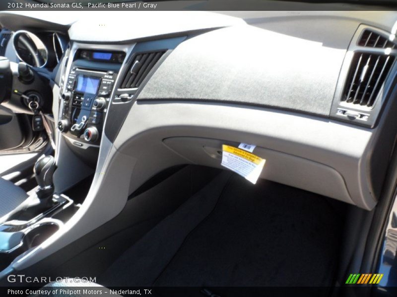 Pacific Blue Pearl / Gray 2012 Hyundai Sonata GLS