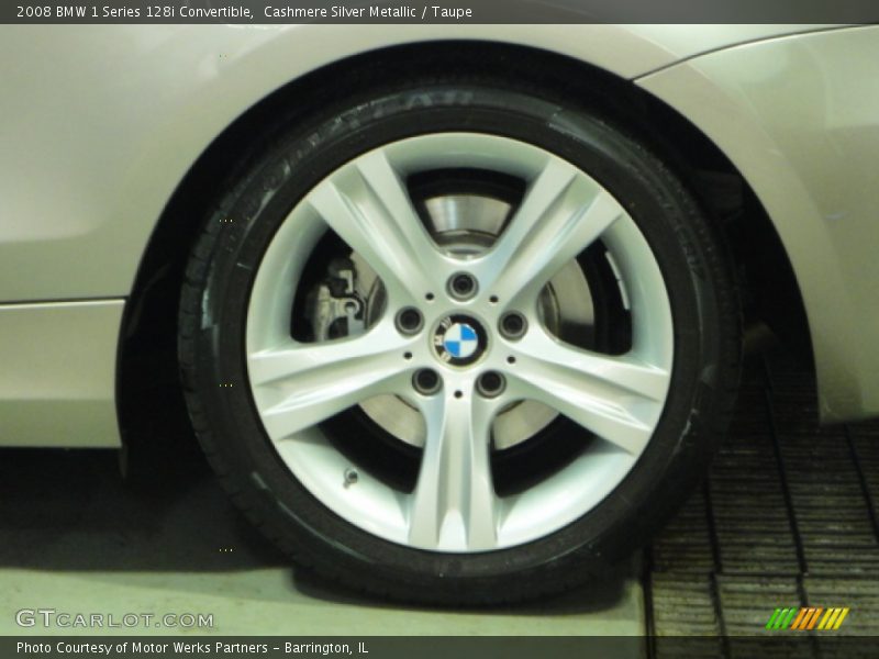 Cashmere Silver Metallic / Taupe 2008 BMW 1 Series 128i Convertible