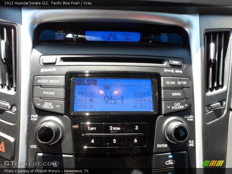Pacific Blue Pearl / Gray 2012 Hyundai Sonata GLS