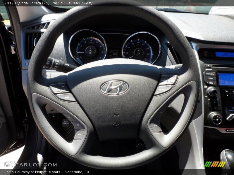 Pacific Blue Pearl / Gray 2012 Hyundai Sonata GLS