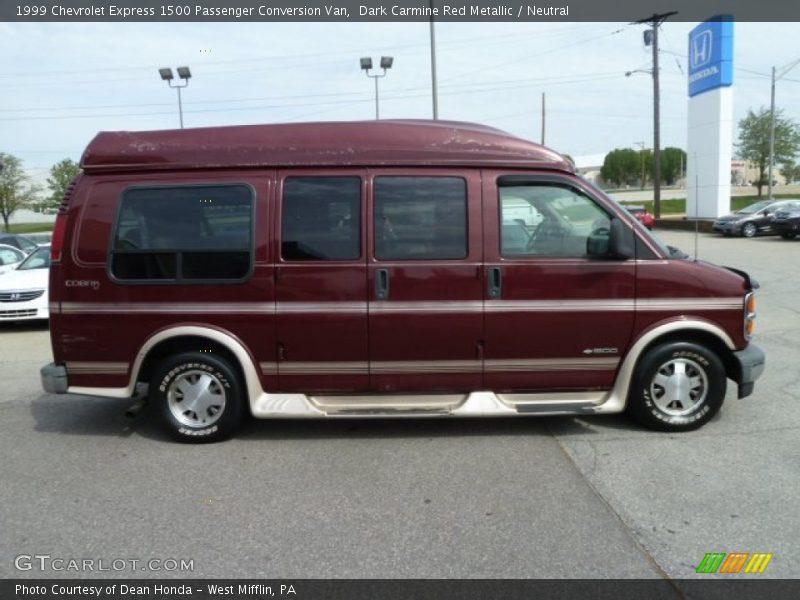 Dark Carmine Red Metallic / Neutral 1999 Chevrolet Express 1500 Passenger Conversion Van