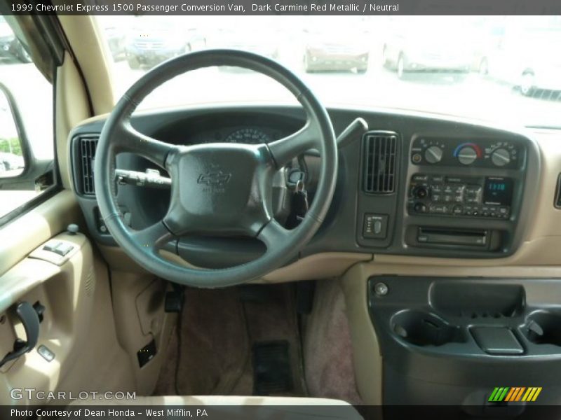 Dark Carmine Red Metallic / Neutral 1999 Chevrolet Express 1500 Passenger Conversion Van