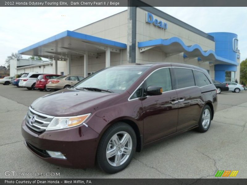 Dark Cherry Pearl II / Beige 2012 Honda Odyssey Touring Elite