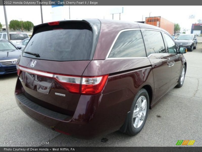 Dark Cherry Pearl II / Beige 2012 Honda Odyssey Touring Elite