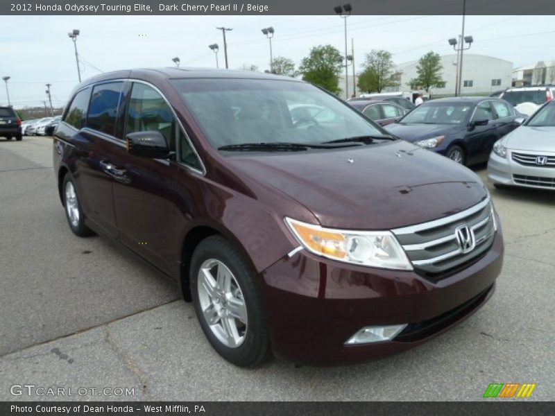 Dark Cherry Pearl II / Beige 2012 Honda Odyssey Touring Elite