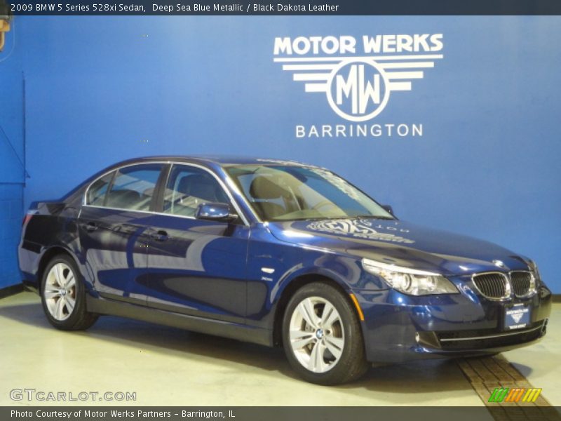Deep Sea Blue Metallic / Black Dakota Leather 2009 BMW 5 Series 528xi Sedan