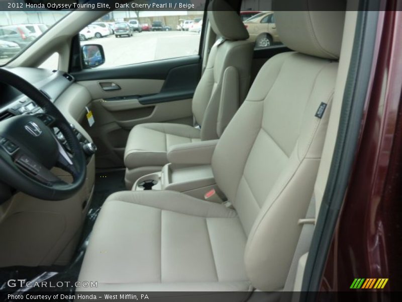 Dark Cherry Pearl II / Beige 2012 Honda Odyssey Touring Elite