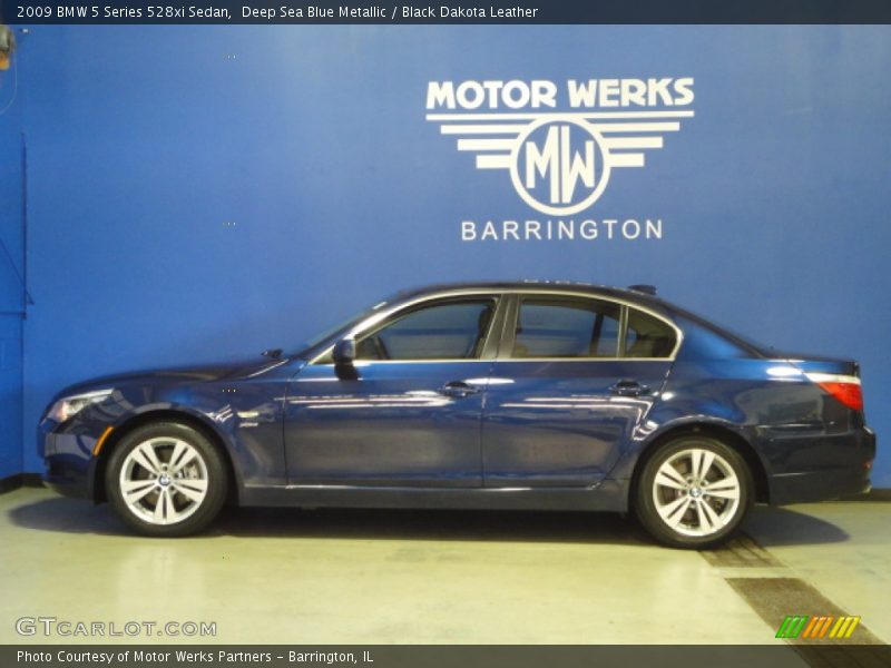 Deep Sea Blue Metallic / Black Dakota Leather 2009 BMW 5 Series 528xi Sedan