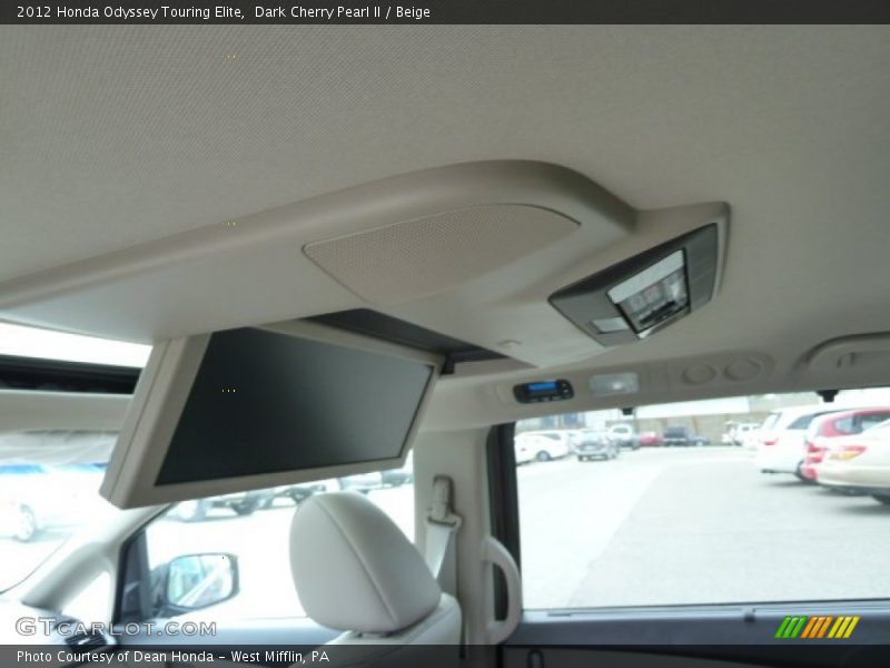 Dark Cherry Pearl II / Beige 2012 Honda Odyssey Touring Elite