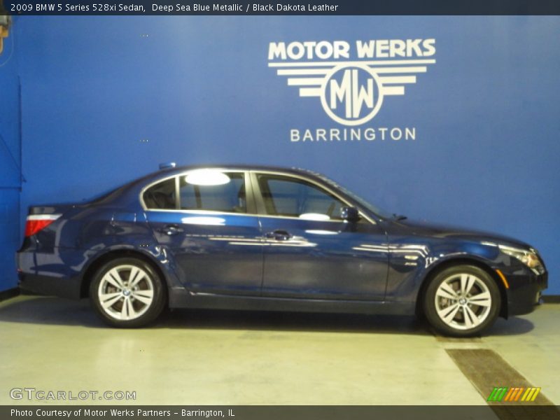 Deep Sea Blue Metallic / Black Dakota Leather 2009 BMW 5 Series 528xi Sedan