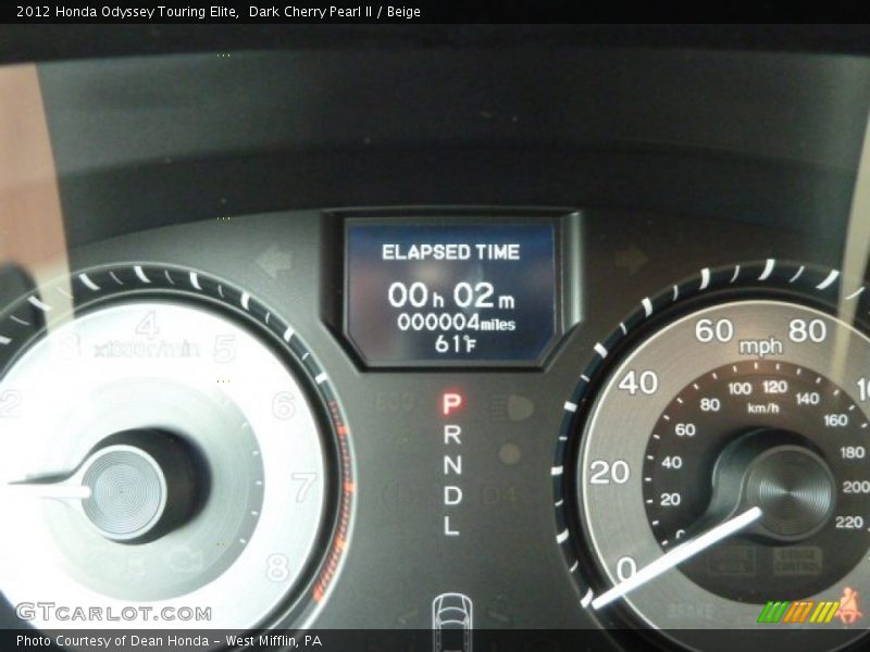Dark Cherry Pearl II / Beige 2012 Honda Odyssey Touring Elite