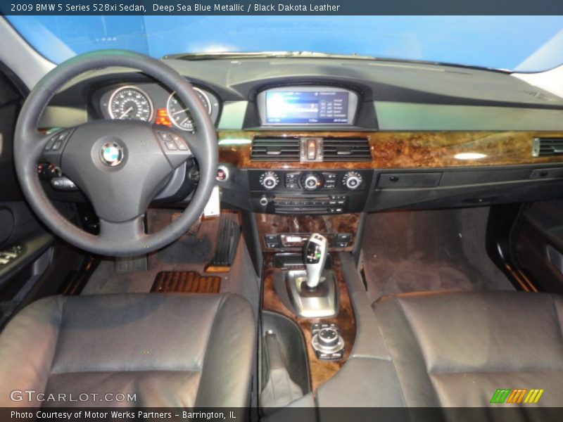 Deep Sea Blue Metallic / Black Dakota Leather 2009 BMW 5 Series 528xi Sedan