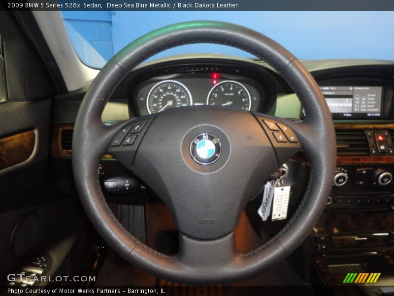 Deep Sea Blue Metallic / Black Dakota Leather 2009 BMW 5 Series 528xi Sedan