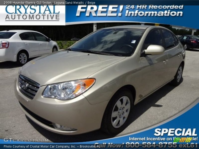 Laguna Sand Metallic / Beige 2008 Hyundai Elantra GLS Sedan