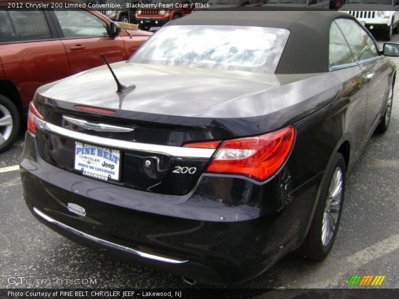 Blackberry Pearl Coat / Black 2012 Chrysler 200 Limited Convertible