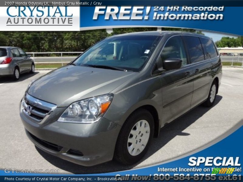 Nimbus Gray Metallic / Gray 2007 Honda Odyssey LX