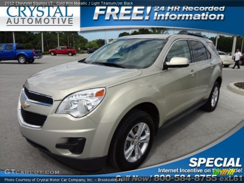 Gold Mist Metallic / Light Titanium/Jet Black 2012 Chevrolet Equinox LT