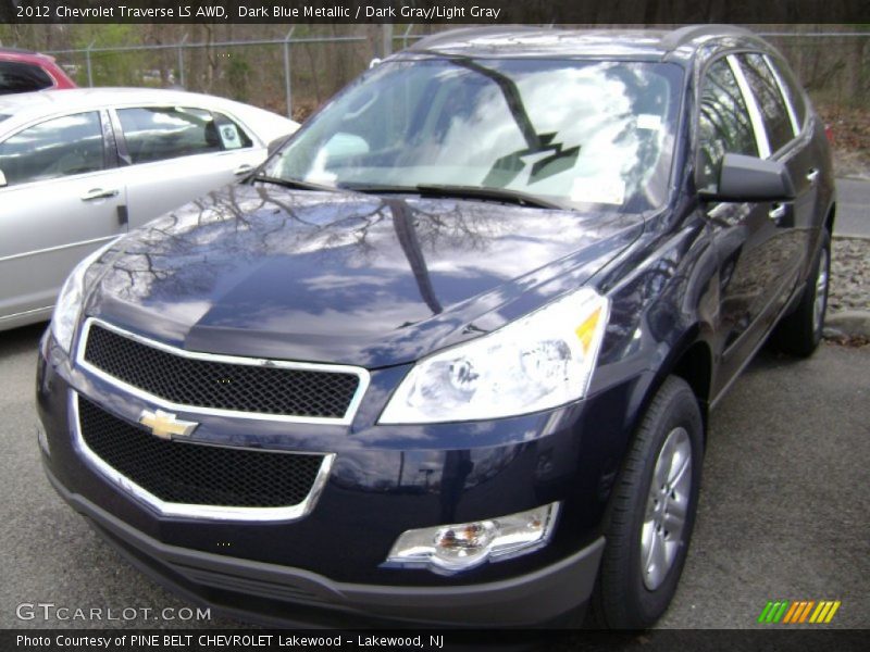 Dark Blue Metallic / Dark Gray/Light Gray 2012 Chevrolet Traverse LS AWD