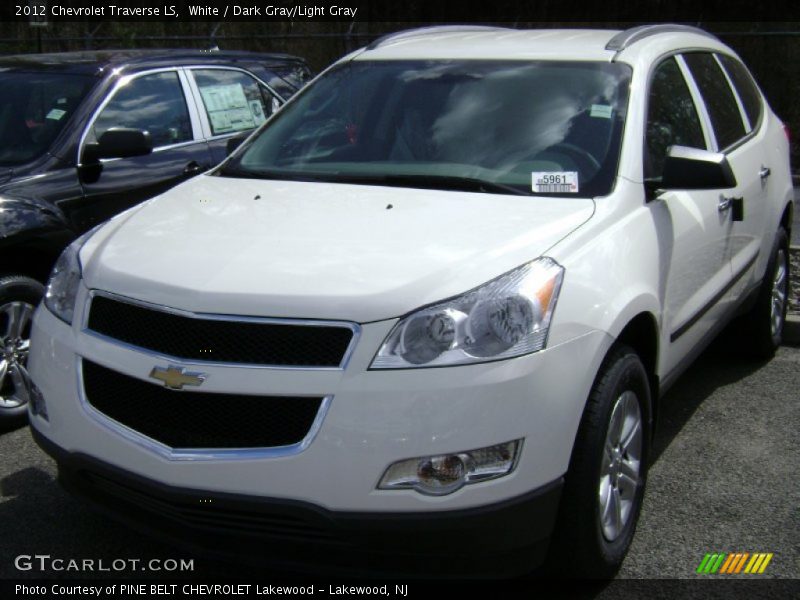 White / Dark Gray/Light Gray 2012 Chevrolet Traverse LS