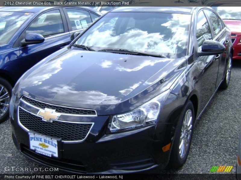 Black Granite Metallic / Jet Black/Sport Red 2012 Chevrolet Cruze Eco