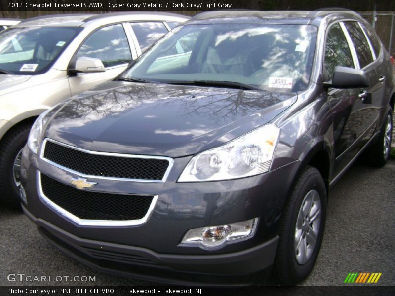 Cyber Gray Metallic / Dark Gray/Light Gray 2012 Chevrolet Traverse LS AWD