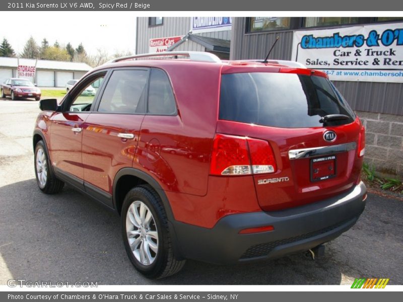 Spicy Red / Beige 2011 Kia Sorento LX V6 AWD